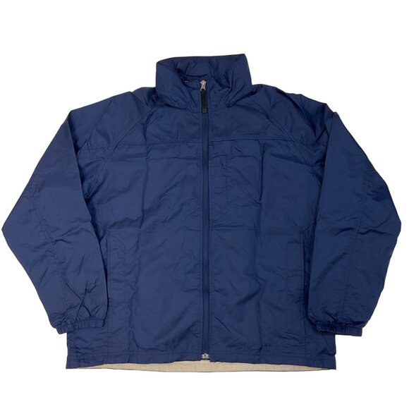 LL Bean Other - LL Bean Navy Blue Mens Large Zip-Up Windbreak Rain Jacket Outdoor Active Hooded